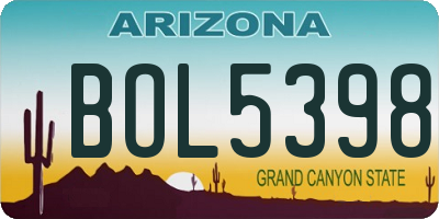 AZ license plate BOL5398