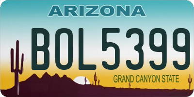 AZ license plate BOL5399