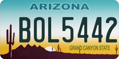AZ license plate BOL5442