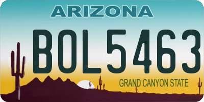 AZ license plate BOL5463
