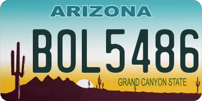 AZ license plate BOL5486