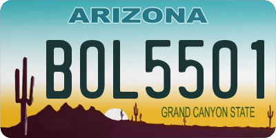 AZ license plate BOL5501