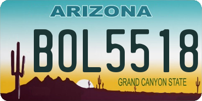 AZ license plate BOL5518