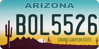 AZ license plate BOL5526