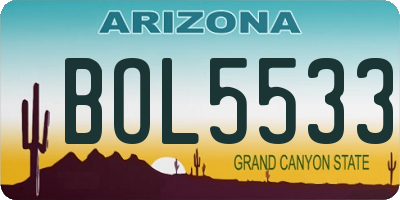 AZ license plate BOL5533