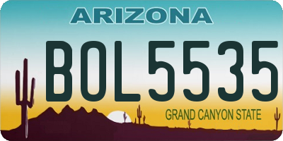AZ license plate BOL5535