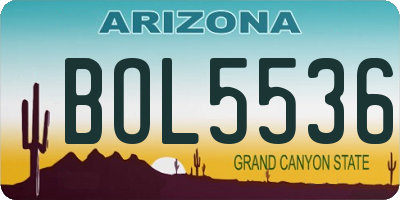 AZ license plate BOL5536