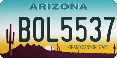 AZ license plate BOL5537