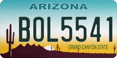 AZ license plate BOL5541