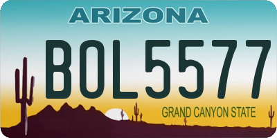 AZ license plate BOL5577
