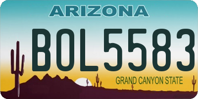 AZ license plate BOL5583