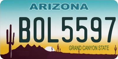 AZ license plate BOL5597