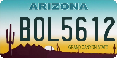 AZ license plate BOL5612