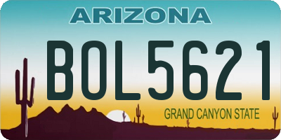 AZ license plate BOL5621