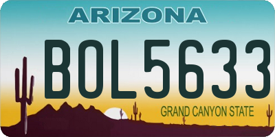 AZ license plate BOL5633