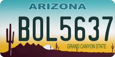 AZ license plate BOL5637