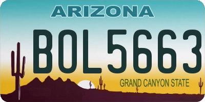 AZ license plate BOL5663
