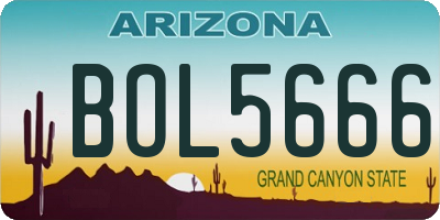 AZ license plate BOL5666
