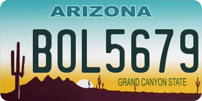 AZ license plate BOL5679