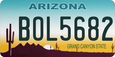 AZ license plate BOL5682