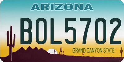 AZ license plate BOL5702