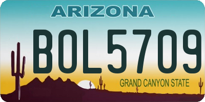 AZ license plate BOL5709
