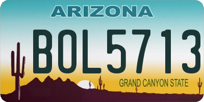 AZ license plate BOL5713