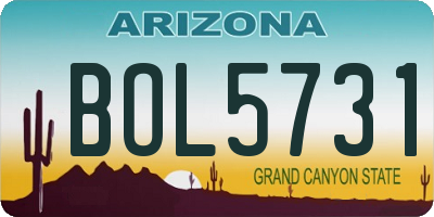 AZ license plate BOL5731