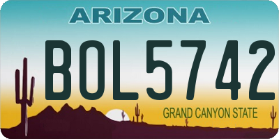 AZ license plate BOL5742