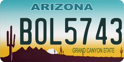 AZ license plate BOL5743