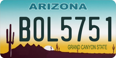 AZ license plate BOL5751