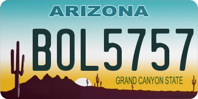 AZ license plate BOL5757
