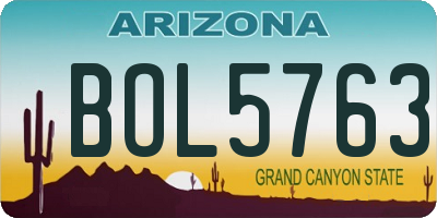 AZ license plate BOL5763
