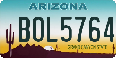 AZ license plate BOL5764