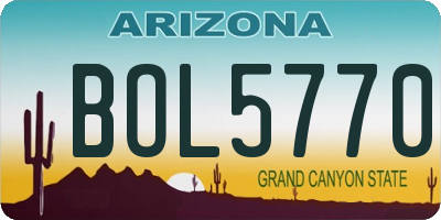 AZ license plate BOL5770