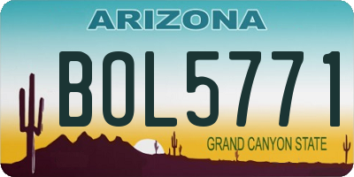 AZ license plate BOL5771