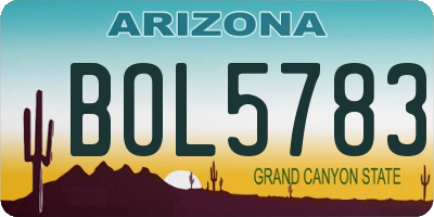AZ license plate BOL5783