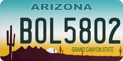 AZ license plate BOL5802