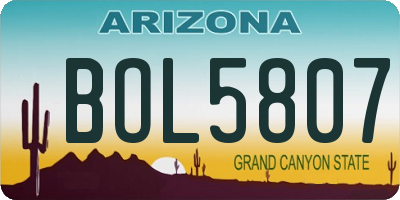 AZ license plate BOL5807