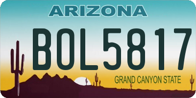 AZ license plate BOL5817