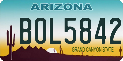 AZ license plate BOL5842