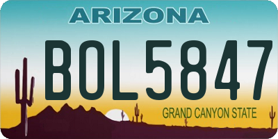 AZ license plate BOL5847