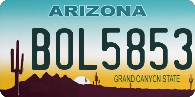 AZ license plate BOL5853