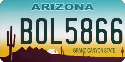 AZ license plate BOL5866