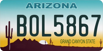 AZ license plate BOL5867