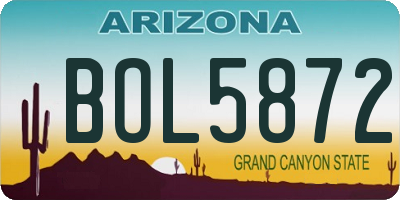 AZ license plate BOL5872