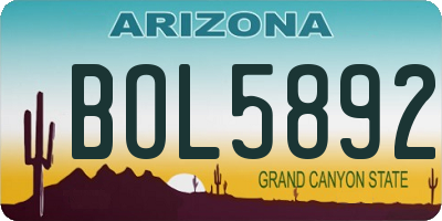 AZ license plate BOL5892