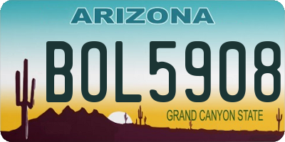 AZ license plate BOL5908