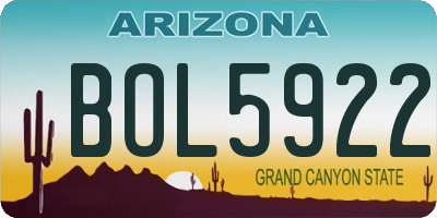 AZ license plate BOL5922