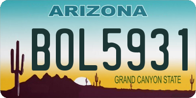 AZ license plate BOL5931